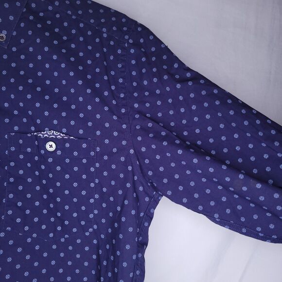 Ted Baker Shirt Mens 2 Small Blue Graphic Print - Picture 4 of 11